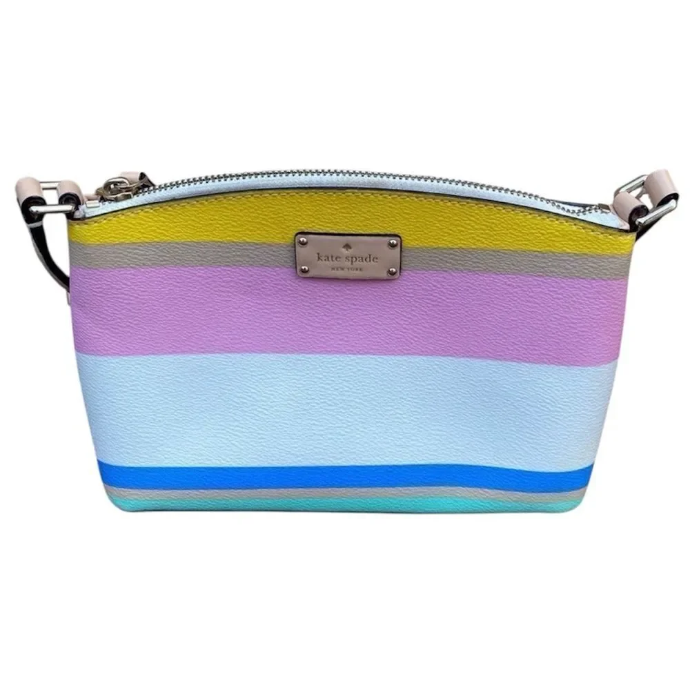 KATE SPADE Dune Striped Millie Grove Street Crossbody Bag Leather Multicolor EUC
